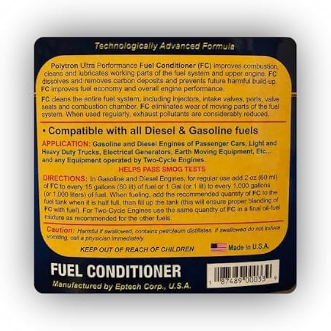 Polytron GASOLINE DIESEL FUEL CONDITIONER (GDFC) 12OZ (354ML) BOTTLE - MILITARY INDUSTRIAL GRADE - Image 2